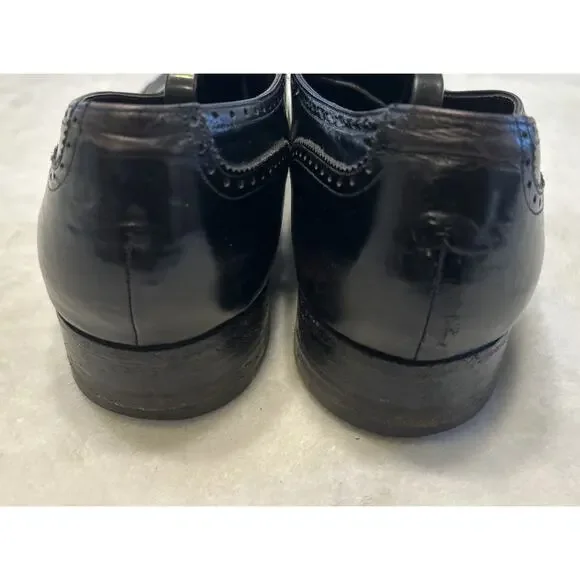 Vintage Florsheim Shoes Men’s Size 13 C Black Imperial Longwing Leather Lace Up - Picture 4 of 8